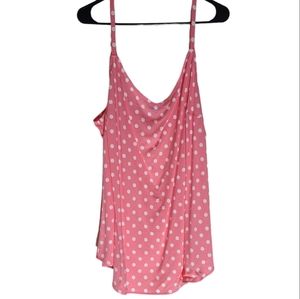 Torrid Poka Dott Pink Cami, Stretch Challis Woven Fabric, Size 3x